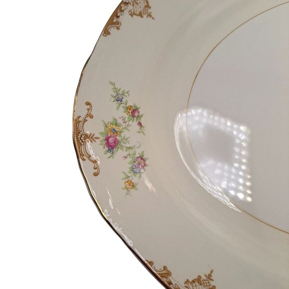 Homer Laughlin Eggshell Nautilus Large Floral Porcelain Platter 16 inch long - Picture 7 of 15